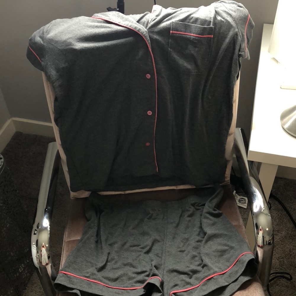 Grey and pink pajama set